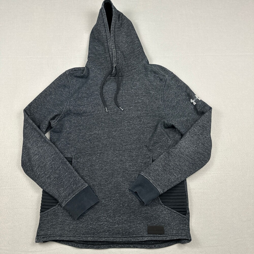 Under Armour Hoodie Men Medium Grey Solid Performance Side Zip Sweatshirt M